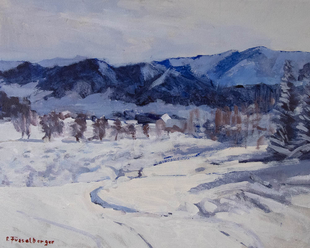 Schneelandschaft - acrylic on canvas - 40x30cm